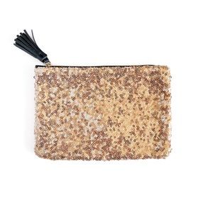 🌈❤️ 2/$8 or 3/$10 - NWOT Ipsy makeup bag - gold sequin, black, tassel